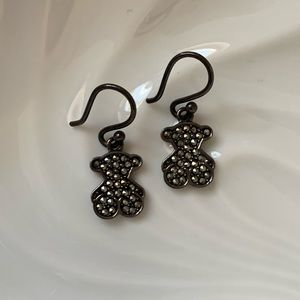 TOUS Authentic Black Sterling Silver Onyx Earrings